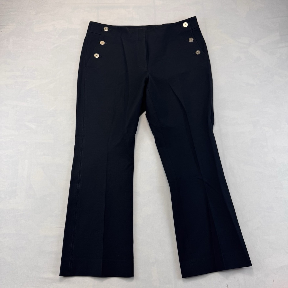 White House Black Market Women's Size 8 Black Flare Crop Sailor Pants